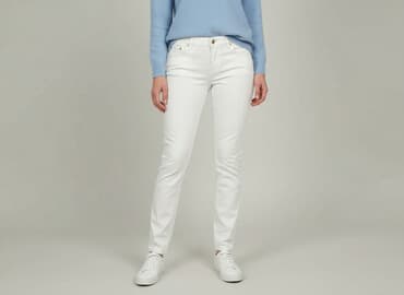 biale szerokie jeansy: BODY FLIRT, Jeansy damskie, rozmiar M — 6