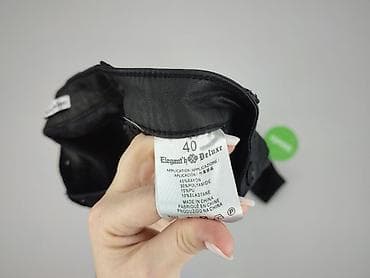 wide jeans: ELEGANTE, Spodnie materiałowe damskie, rozmiar L — 5