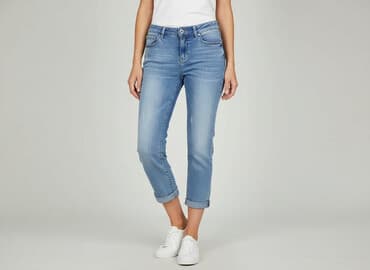 tanie jeansy mom fit: Nina Carter, Spodnie 3/4 damskie, rozmiar S — 7