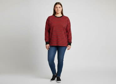 bluzki w paski z serduszkiem: Bluzka damska, rozmiar XL — 6