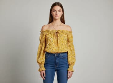 bluzki hiszpanki w kwiaty: Boohoo, Bluzka damska, rozmiar S — 6