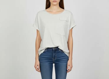 bluzki nietoperz plus size: T-shirt damski, rozmiar M — 6