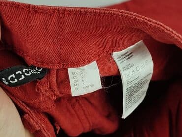 spodnie czerwone w kratę h m: H&M Divided, Material trousers for women, size M — 4