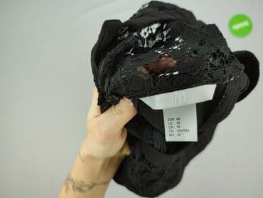 czarna sukienka ze srebrnymi wstawkami: H&M, Sukienka damska, M — 4