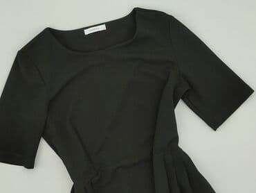 reserved czarna sukienka z bufiastymi rękawami: Reserved, Sukienka damska, rozmiar M — 1