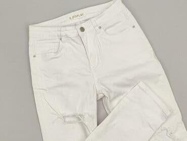 biale szerokie jeansy: Jeansy damskie, rozmiar XS — 1