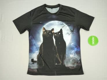 ubrania z kotami: T-shirt damski, rozmiar L — 3