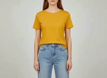 koszulka żółta w czarne paski: Bpc bonprix collection, T-shirt damski, rozmiar M — 6