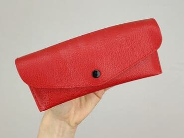 czapka zimowa ursus: Etui na okulary – czerwone, zapinane na zatrzask - Materiał: skóra — 5