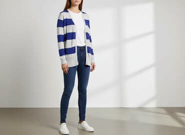 sweter w paski: House, Kardigan damski, rozmiar S — 7