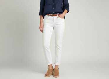 białe damskie jeansy: Jeansy damskie, rozmiar S — 6