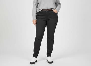 spodnie wrangler czarne: Yessica, Spodnie materiałowe damskie, rozmiar 4XL — 7