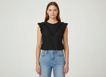 czarne bluzki z haftem: Bluzka damska, rozmiar S — 6