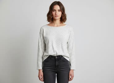 biala bluzka z dlugim rekawem: Bluzka damska, rozmiar L — 6