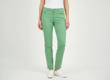 dżinsy bootcut: Spodnie materiałowe damskie, rozmiar L — 7