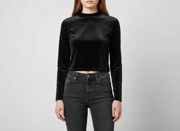 bluzki z tiulem czarne: Bluzka damska, rozmiar S — 1