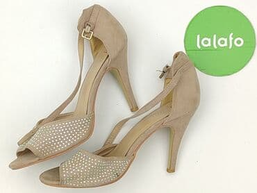 sandały na obcasie beżowe ccc: Półbuty damskie, rozmiar 38 — 4