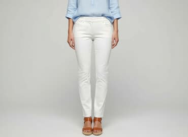 białe spodnie damskie mohito: Biaggini, Spodnie materiałowe damskie, rozmiar S — 6