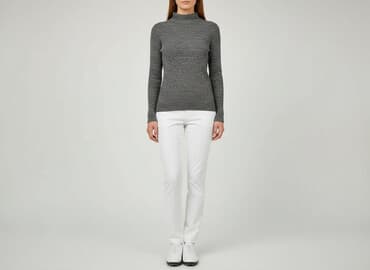 sweter z bufiastymi rękawami: Golf damski, rozmiar S — 5