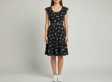 sukienki z piórami czarna: Women`s dress, size S — 1