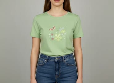 t shirt damski z haftem: T-shirt damski, rozmiar L — 7