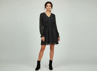 czarna sukienka z długim rękawem sinsay: Sinsay, Sukienka damska, rozmiar S — 6