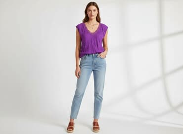 fioletowe sukienki: Bluzka damska, rozmiar S — 5