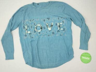 sweter piórkowy na drutach: Love, Sweter damski, rozmiar XL — 2