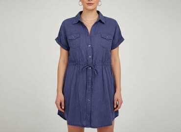 granatowe bluzki wizytowe: Sukienka damska, rozmiar S — 7