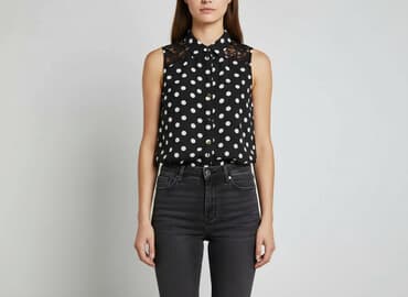 czarne bluzki w biale grochy: Atmosphere, Bluzka damska, rozmiar S — 7