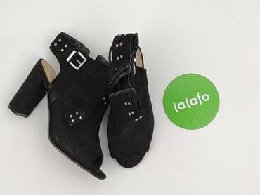 ccc srebrne sandały na obcasie: Sandały damskie, rozmiar 38 — 4