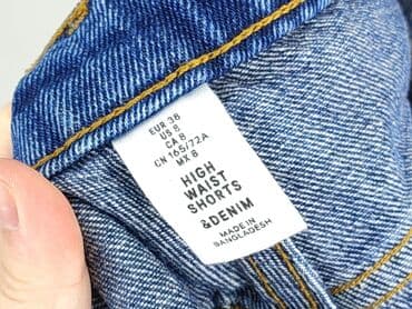 krótkie jeansowe spodenki z wysokim stanem: H&M, Szorty damskie, rozmiar M — 4