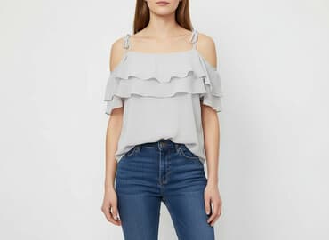 buty ze wstążką: Bluzka damska, rozmiar L — 5