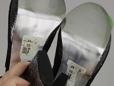 czarne sandały na obcasie allegro: Sandały damskie, 41 — 5