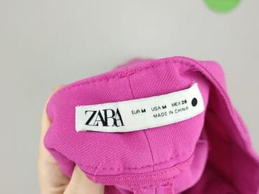 Trousers: Zara, Material trousers for women, size M — 5