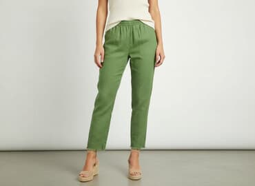 dżinsy luźne: Spodnie materiałowe damskie, rozmiar L — 6