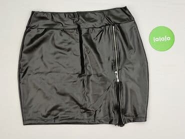 spódnice czarne eko skóra: Spódnica damska, rozmiar XL — 2