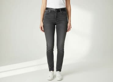 spodnie jeansy z wysokim stanem: Jeansy damskie, rozmiar S — 1