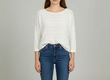 bialy sweterek hm: H&M, Sweter damski, rozmiar L — 7