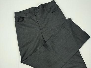 dresy lewandowski: Męskie spodnie garniturowe Finch - Kolor: ciemnoszary z delikatnym — 1