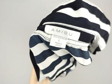 koszulka z długim rękawem w paski: Amisu, Bluzka damska, rozmiar L — 4