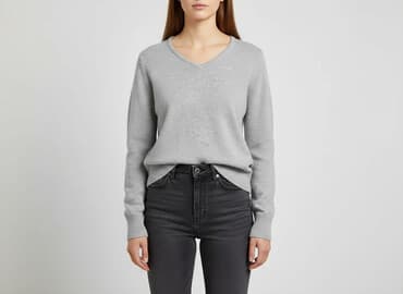 skarpeta świąteczna szara: Sweter damski, rozmiar S — 5