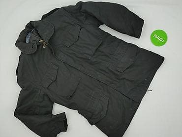 sweter: Męska kurtka zimowa/parka w kolorze czarnym. - Krój: parka o długości — 2