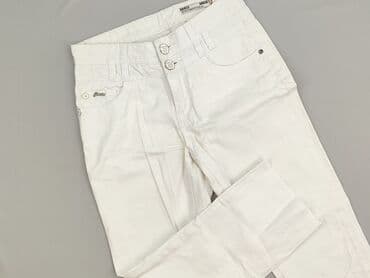 biale szerokie jeansy: Garcia, Spodnie materiałowe damskie, rozmiar S — 1