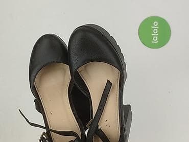 platforma wszystko: Czarne damskie czółenka na platformie i grubym słupku - Rozmiar: 39 — 5