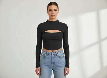 shein czarne bluzki: Shein, Top damski, rozmiar S — 6