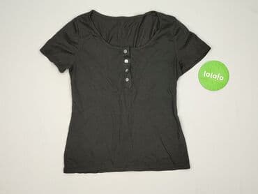 czarne t shirty damskie w serek: T-shirt damski, rozmiar S — 2
