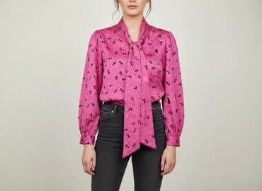 koszula damska z kokardą: Жіноча блуза, розмір S — 1