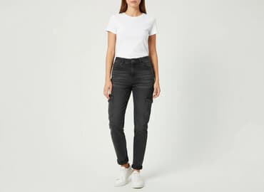 spodnie czarne cargo bershka: Shein, Spodnie cargo damskie, rozmiar M — 7