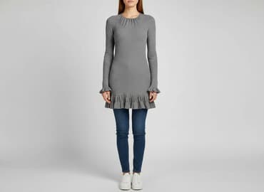 sweter piórkowy na drutach: Tunika damska, rozmiar L — 6